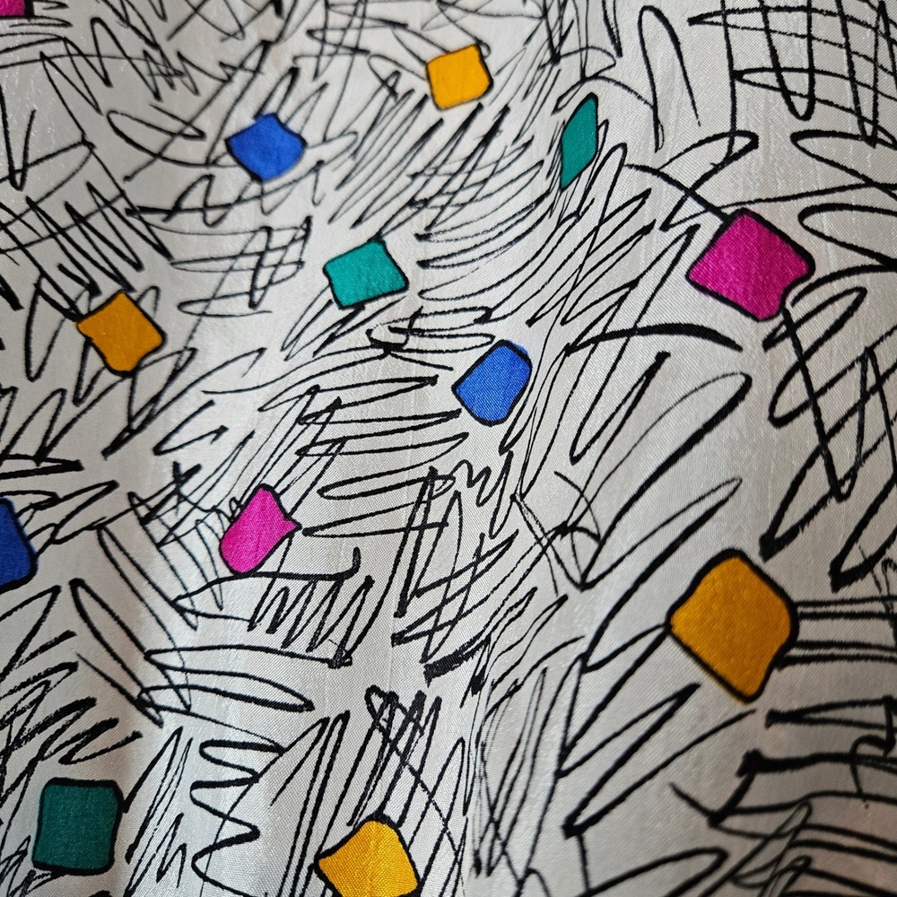 Vintage Windbreaker Size 12 Colorful Geometric 80s 90s Workout Party - Picture 6 of 10